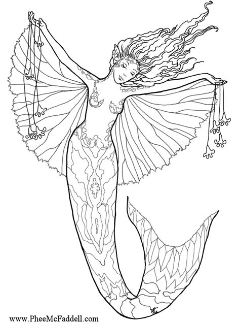 Mermaid Princess Fairy Coloring Page Coloring Home