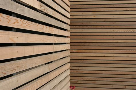 Wooden Slats House Wrapping Exterior Simple Decorating Wooden Wall Design