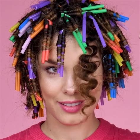 try out this straw trick to get heatless curls heatlesscurls curls hairstyling tips tricks