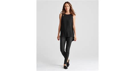 Leggings In Coated Organic Cotton Stretchy Denim Eileen Fisher