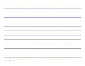 However, don't feel constrained by the limits of lined paper. Printable Penmanship Paper - 7 Colored Lines - Landscape