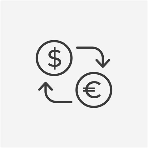 Currency Exchange Money Convert Icon Vector Dollar Euro Transfer