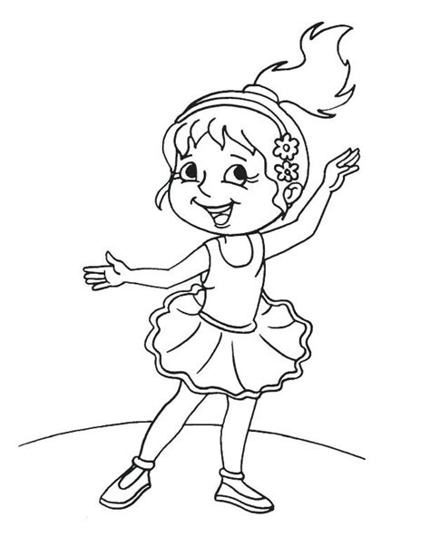 Dancing Lady Coloring Pages