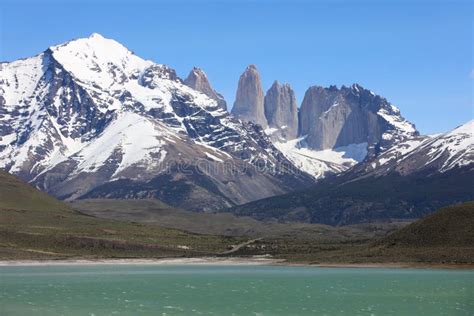 Cordillera Paine In Torres Del Paine National Park Chile Stock Image