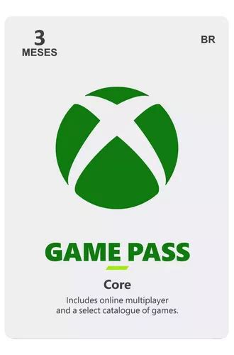 Xbox Game Pass Core 3 Meses Assinatura Código 25 Dígitos Mercadolivre