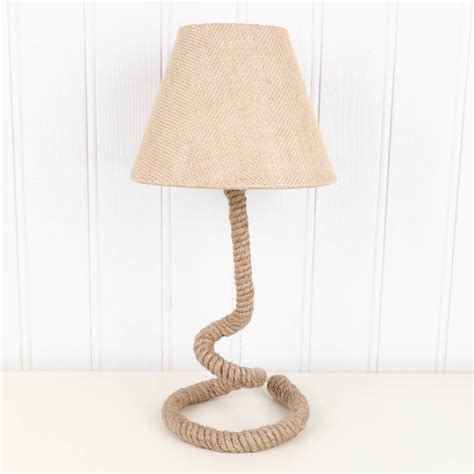Nautical Jute Rope Table Lamp With Shade By Dibor