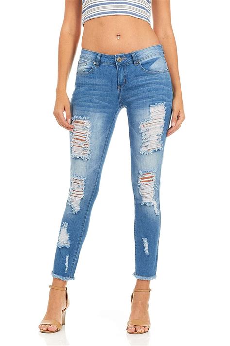 Cute Teen Girl Teen Girls S Distressed Ripped Skinny Jeans Plus Size Blue Distressed Juniors