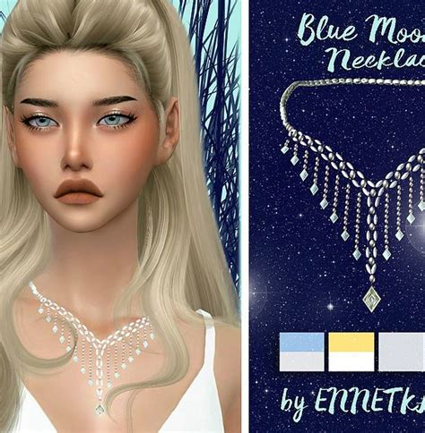 Necklace Blue Moon By Ennetkasmtt The Sims Sims Cc Sims 4 Mods Blue Moon Art Girl Eyeliner