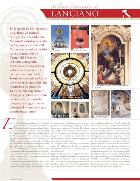 Milagro Eucaristico De Lanciano Italia 750 La Parte 1