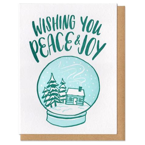 Wishing You Peace And Joy Christmas Greeting Card Etsy