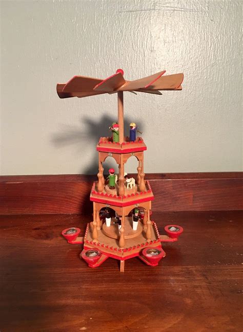 As an unspoken rule, they were always illuminated by a rotating color wheel. Vintage Wood German Carousel Christmas Candle Spinning 3 ...