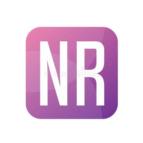 Nr Letter Logo Design With Simple Style Stock Vector Illustration Of
