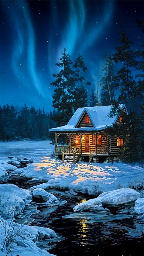 Pin By Kathy Mcgough On Canada Cabin Art Winter Scenery Winter Painting