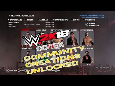 Visual concepts , yuke's co., ltd publisher: WWE 2K18 Codex Community Creations Unlocked - YouTube