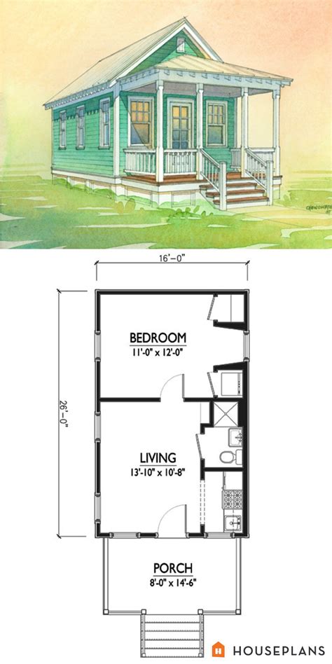One Bedroom Cottage House Plans A52