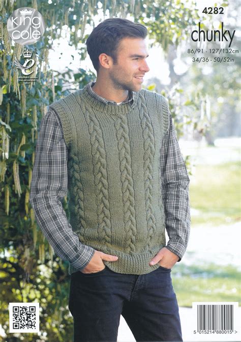 Inspiration and projects for today's knitter. Mens Chunky Knitting Pattern King Cole Cable Knit Sweater ...