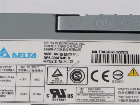 Make sure this fits by entering your model number. Delta DPS-300AB-81 B 300W IPC Server Power Supply,used