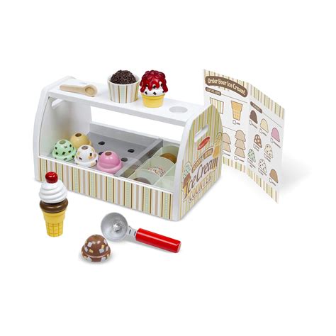 Melissa And Doug Wooden Scoop And Serve Ice Cream Counter Play Food And
