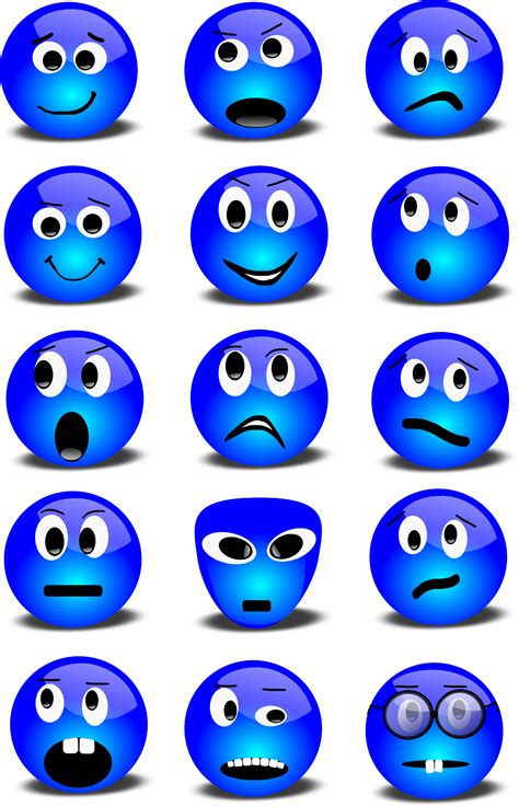 Free Blue Series Of 3d Smileys