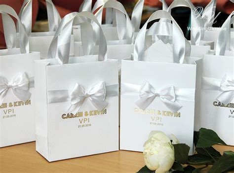 70 Luxury Wedding T Bags With Satin Ribbon Bow And Gold Etsy