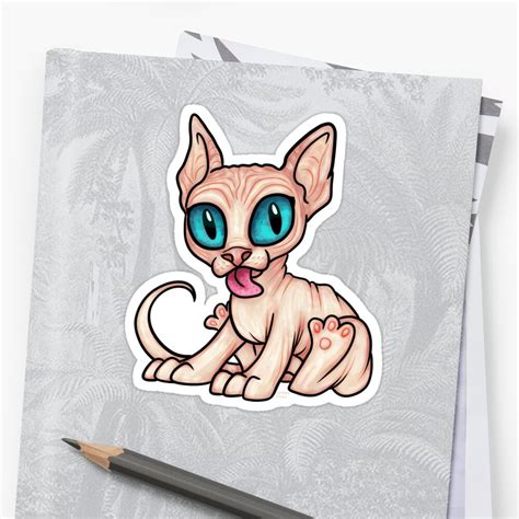 Sphynx Kitten Stickers By Gingerfoxy Redbubble