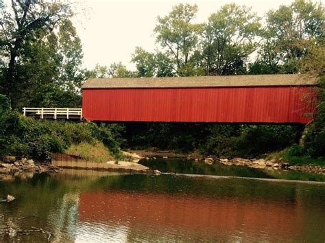 Red Covered Bridge In Princeton Is The Oldest Covered Bridge In Illinois