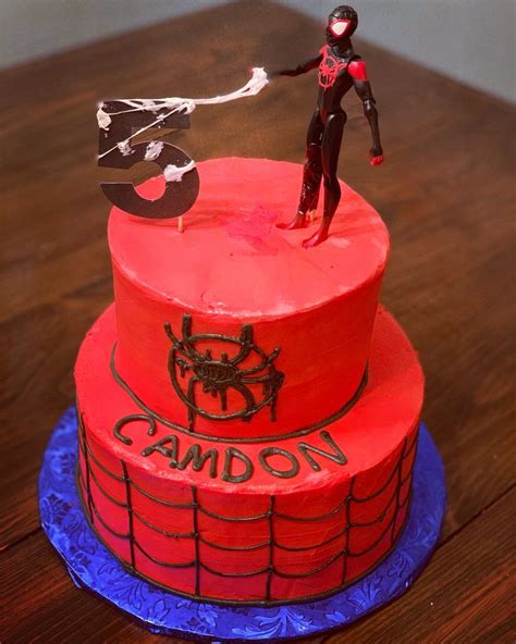 Spider Man Cake Miles Morales Cake Miles Morales Birthday Party 4th