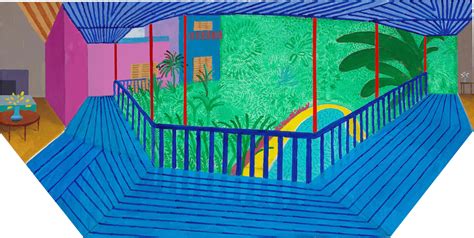 At 80 years of age, do you think hockney is making paintings that will inspire a new generation of artists? A Bigger Interior With Blue Terrace and Garden by David ...