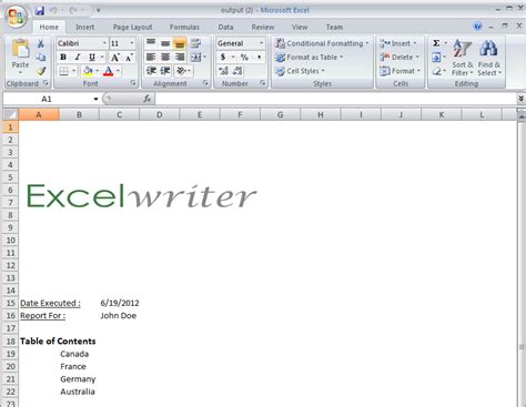 Part 2 Creating A Cover Sheet Excelwriter V8 Docs Officewriter Docs