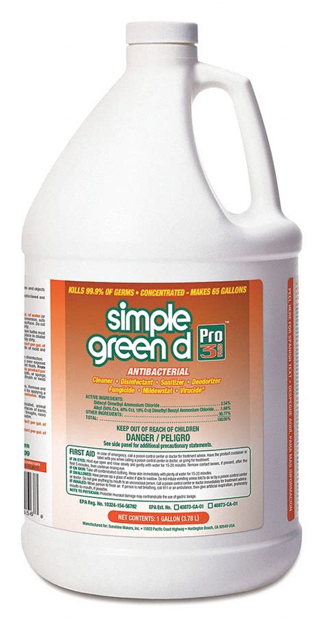 Maybe you would like to learn more about one of these? SIMPLE GREEN Disinfectant and Sanitizer, 1 gal Cleaner ...