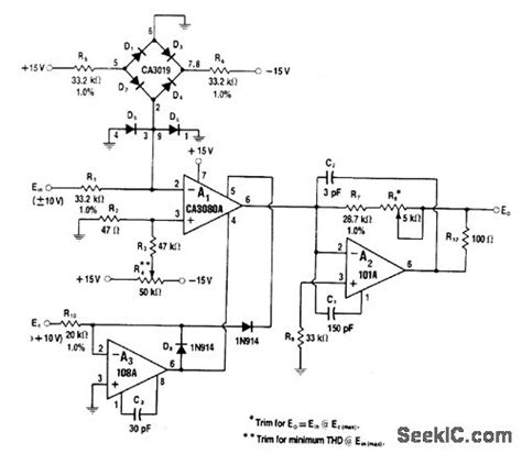 Voltagecontrolledopamp Amplifiercircuit Circuit Diagram