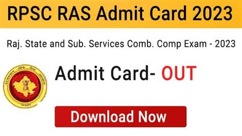Rpsc Ras Admit Card 2023 Download Direct Link Out