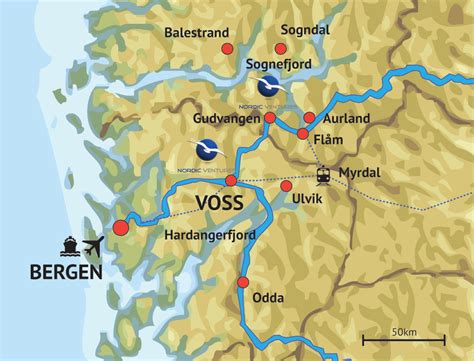 Map Norway Fjords