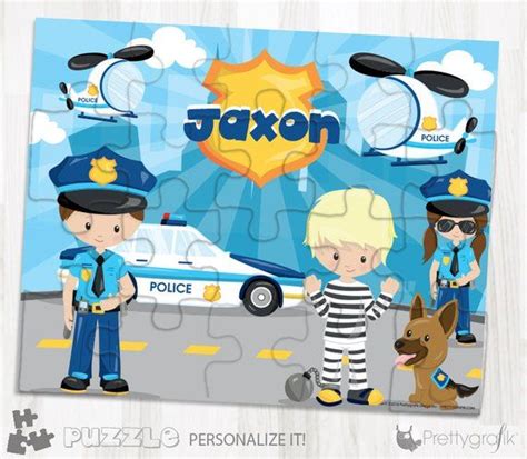 Sale Police Officer Personalized Puzzle 20 Pieces Puzzle Name Puzzle