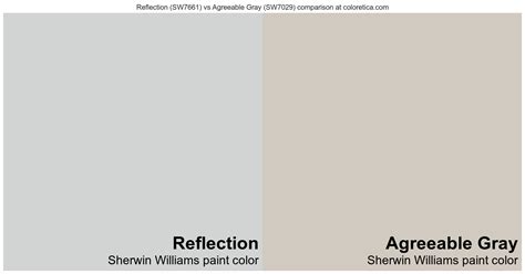 Sherwin Williams Reflection Vs Agreeable Gray Color Side By Side