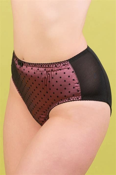 50s dot high waist knickers in dusky rose