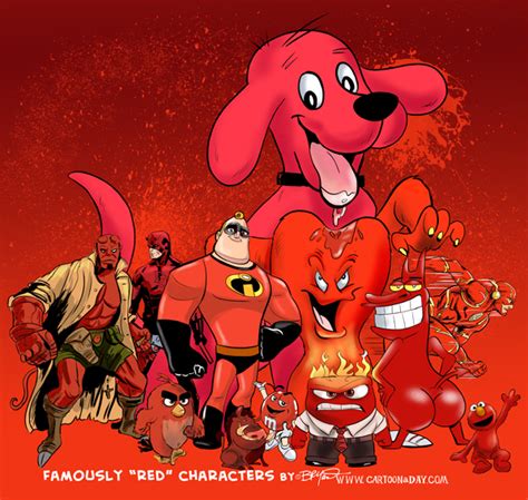 Famously Red Characters Cartoon