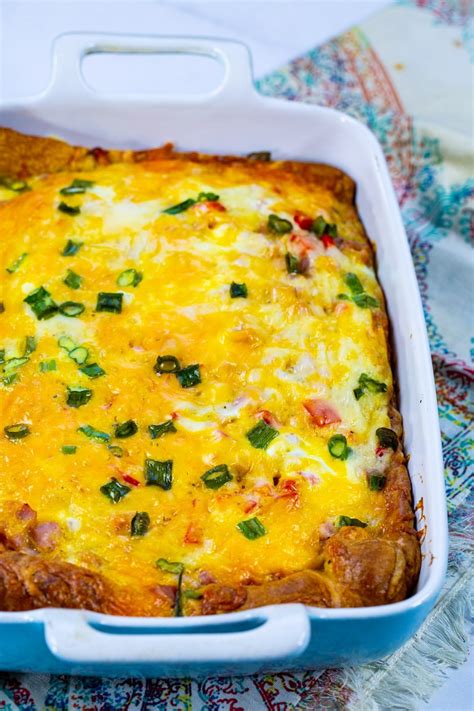 Ham And Cheese Crescent Breakfast Casserole Spicy Southern Kitchen