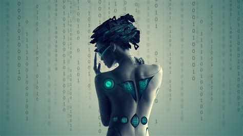 壁纸 插图 妇女 Cyberpunk 动漫 未来派 蓝色 科幻小说 机器人 艺术 图片 截图 器官 1600x900