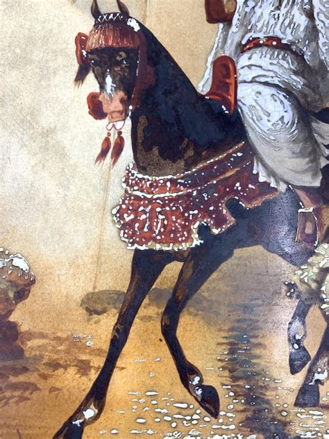 porcelain-plate-depicts-arab-horseman,-france,-19th-century