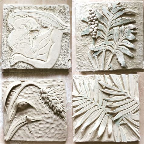 Low Relief Tiles Ceramic Wall Art Sculpture Clay Pottery Workshop