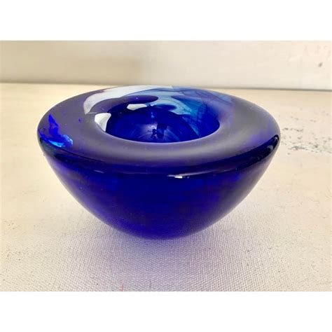 Kosta Boda Modern Cobalt Blue Art Glass Votive Chairish