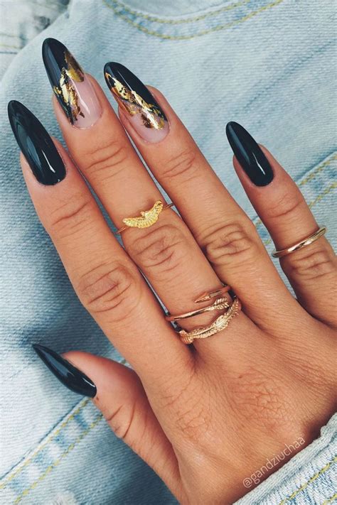 The Most Beautiful Black Winter Nails Ideas Stylish Belles Shiny