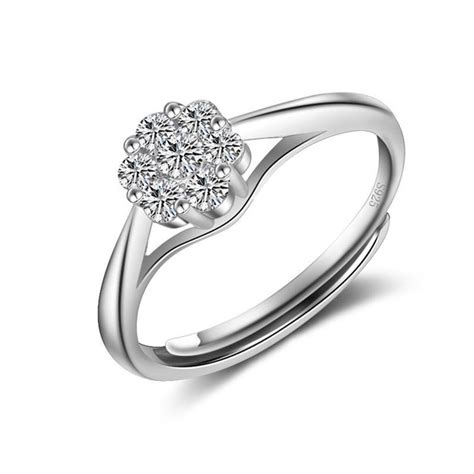 Women Engagement Ring Solid 925 Sterling Silver Jewelry 1ct Cubic