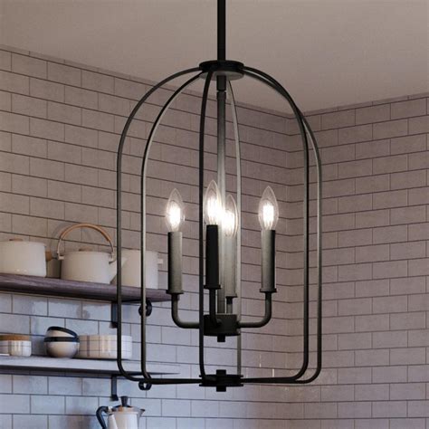 Luxury Modern Farmhouse Chandelier 21h X 14w In Speckled Black