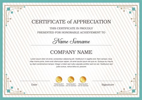 Certificate Of Appreciation Template Multipurpose Certificate Border