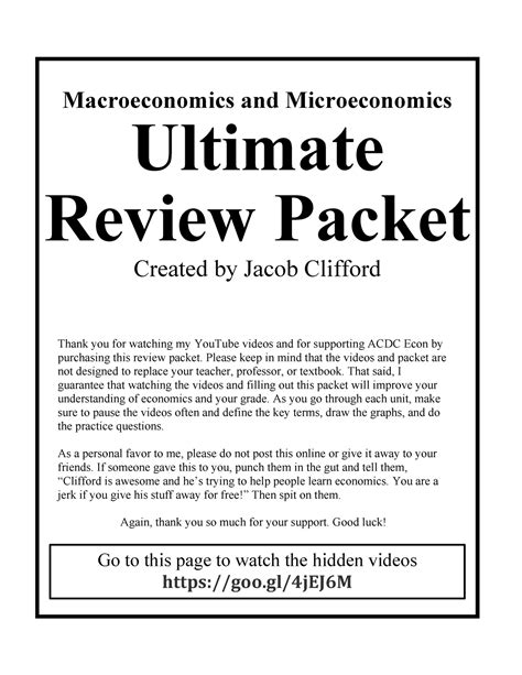 Ultimate Review Packet 2017 2.0-min - Macroeconomics and Microeconomics