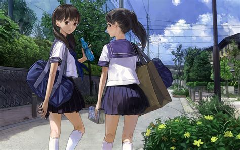 Anime Girl School Uniform Wallpapers Wallpaper Cave