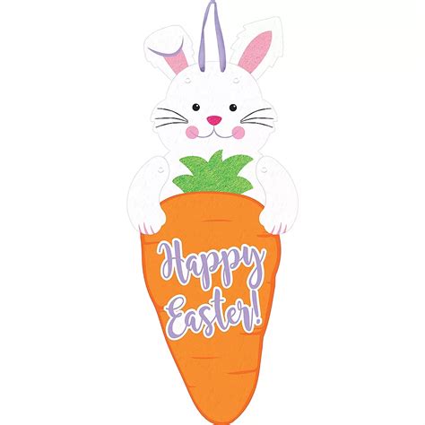 Jointed Felt Happy Easter Bunny Sign 13 34in X 24 14in Party City