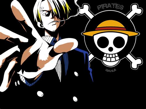 Black And White Skull Illustration One Piece Anime Sanji Hd